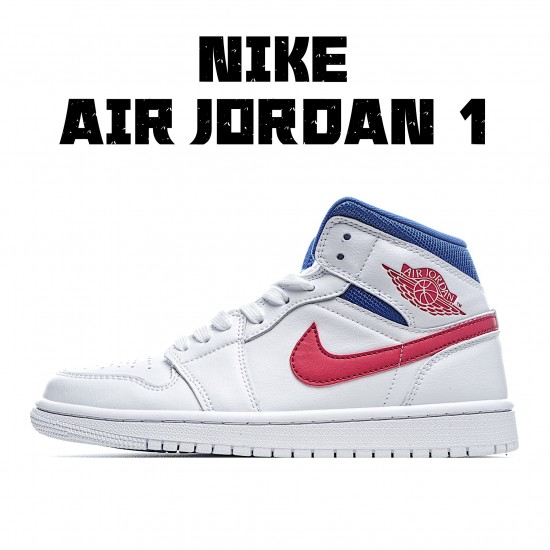 Air Jordan 1 Mid USA Bílý Modrý Červené BQ6472 164 AJ1 teniska Pánské a dámské Jordan