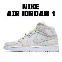 Air Jordan 1 Mid Vast Šedá Ghost Zelená CV3018 001 AJ1 teniska Pánské a dámské Zelená Šedá Jordan 