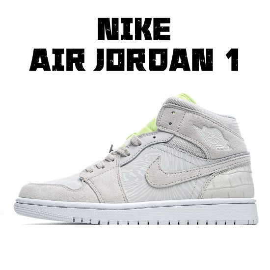 Air Jordan 1 Mid Vast Šedá Ghost Zelená CV3018 001 AJ1 teniska Pánské a dámské Zelená Šedá Jordan