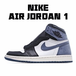 Air Jordan Retro 1 High Modrý Moon Bílý Černá Šedá Jordan 555088 115 Pánskés AJ1 teniska 