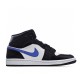 Air Jordan 1 Mid Černá Bílý Modrý 554724-084 Pánské a dámské AJ1 teniska Jordan