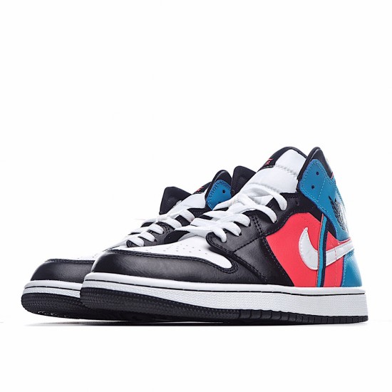 Air Jordan 1 Mid Černá Bílý Červené Modrý CV4891-001 Pánské a dámské AJ1 teniska Jordan