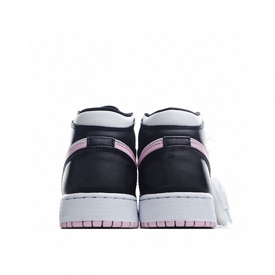 Air Jordan 1 Mid Bílý Černá SvětloArctic Růžový 555112-103 dámskés AJ1 teniska Jordan