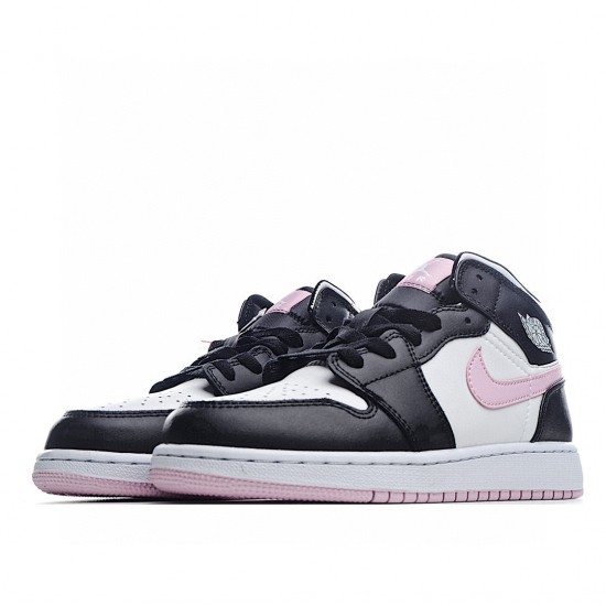 Air Jordan 1 Mid Bílý Černá SvětloArctic Růžový 555112-103 dámskés AJ1 teniska Jordan