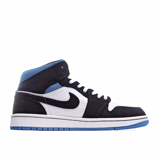 Air Jordan 1 Retro Mid Černá Modrý Bílý BQ6472-102 Pánské a dámské AJ1 teniska Jordan