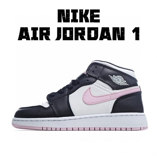 Air Jordan 1 Mid Bílý Černá SvětloArctic Růžový 555112-103 dámskés AJ1 teniska Jordan