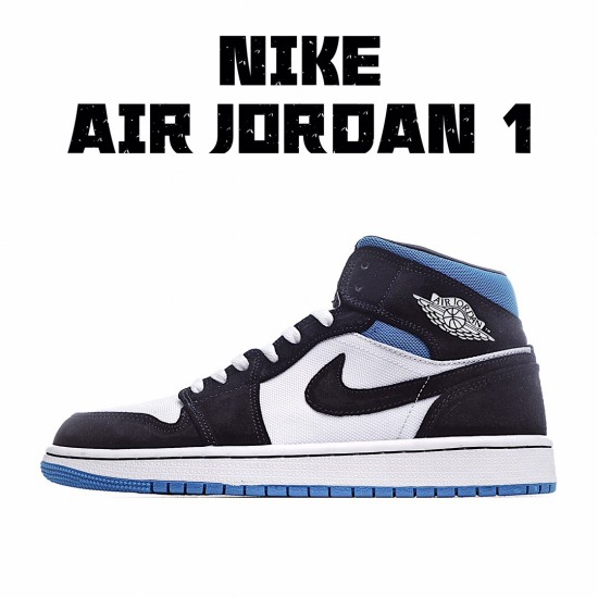 Air Jordan 1 Retro Mid Černá Modrý Bílý BQ6472-102 Pánské a dámské AJ1 teniska Jordan