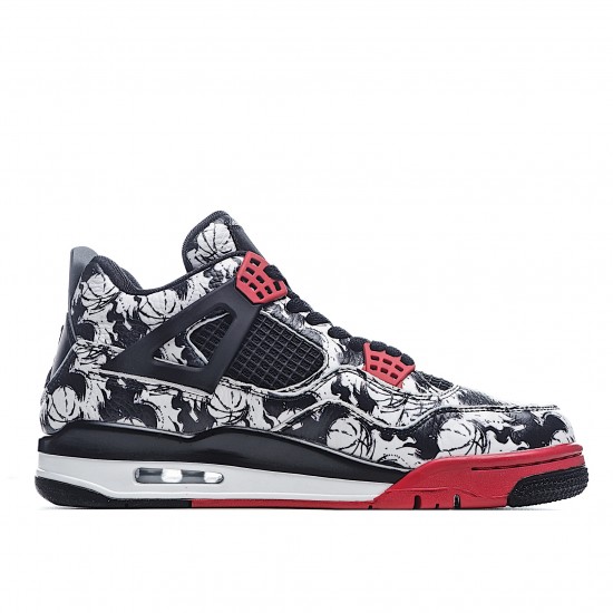 Air Jordan 4 Retro Sngl Dy Singles Day Tattoo Jordan BQ0897 006 AJ4 Pánskés Černá Červené Jordan