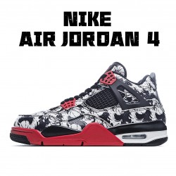 Air Jordan 4 Retro Sngl Dy Singles Day Tattoo Jordan BQ0897 006 AJ4 Pánskés Černá Červené Jordan 