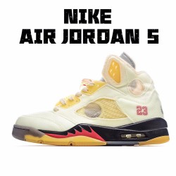 Air Jordan 5 x off Bílý Žlutá Béžový DH8565 100 AJ5 Pánskés Jordan 