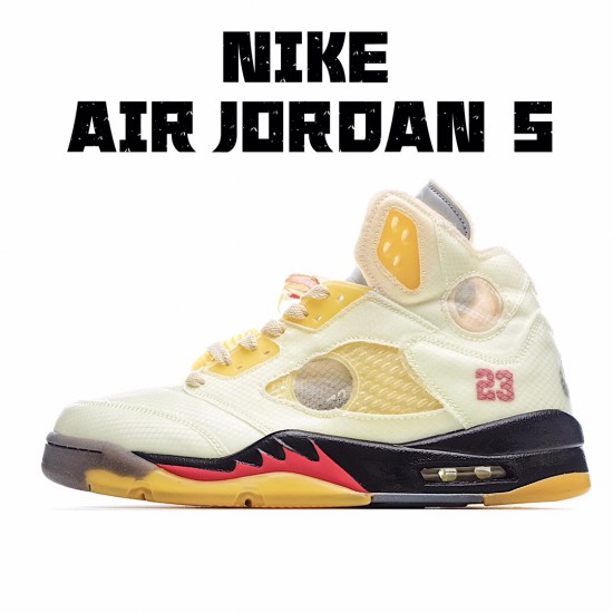 Air Jordan 5 x off Bílý Žlutá Béžový DH8565 100 AJ5 Pánskés Jordan