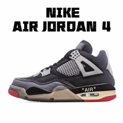 Off-Bílý x Air Jordan AJ4 Retro CreamSail Černá Šedá Jordan CV9388 001 AJ4 