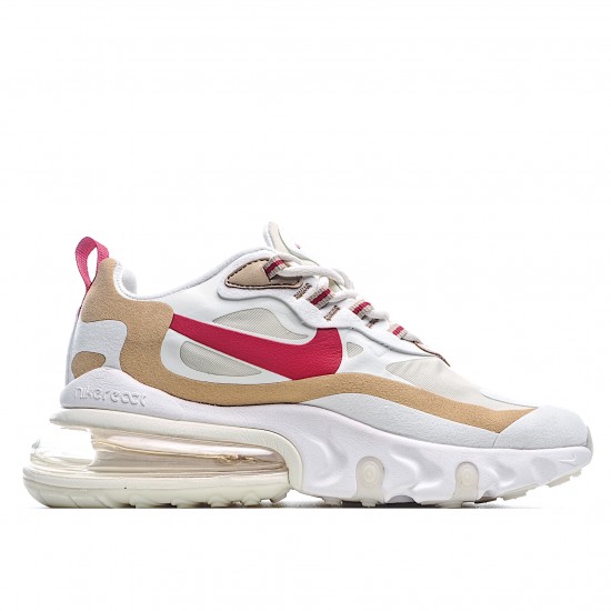 Nike Air Max 270 React Pánské a dámské AT6174 700 Hnědý Bílý Červené běžné boty