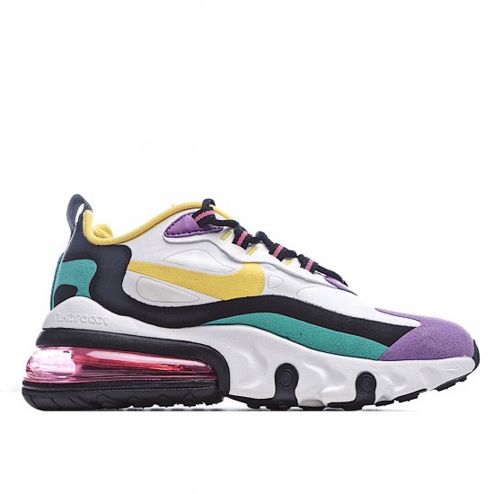 Nike Air Max 270 React Bílý Žlutá Černá AO4971 101 Pánské a dámské běžné boty