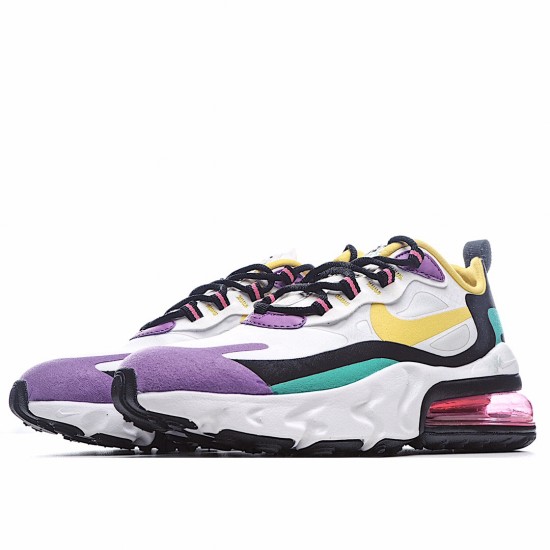 Nike Air Max 270 React Bílý Žlutá Černá AO4971 101 Pánské a dámské běžné boty