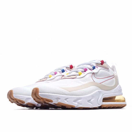 Nike Air Max 270 React dámskés CQ0208 101 Bílý Hnědý běžné boty