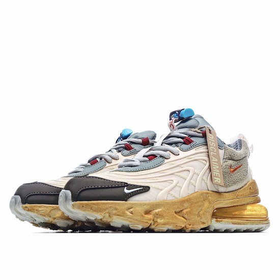 Travis Scott x Nike Air Max 270 React ENG Žlutá Hnědý CT2864 200 Pánské a dámské běžné boty