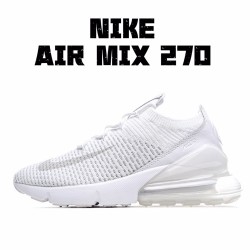 Nike Air Max 270 Flyknit Pánské a dámské AO1023 102 Bílý běžné boty 