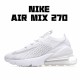 Nike Air Max 270 Flyknit Pánské a dámské AO1023 102 Bílý běžné boty