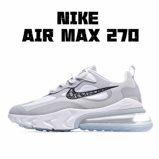 Nike Air Max 270 React Pánské a dámské běžné boty AO4971 800 Šedá Černá Bílý