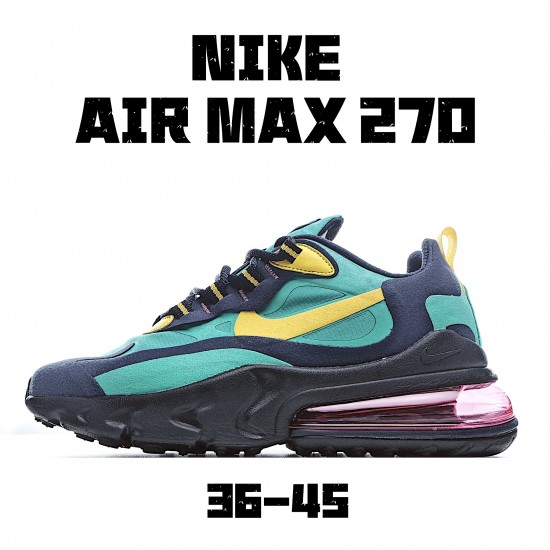 Nike Air Max 270 React Pánské a dámské AT6174 103 Zelená Černá Žlutá běžné boty