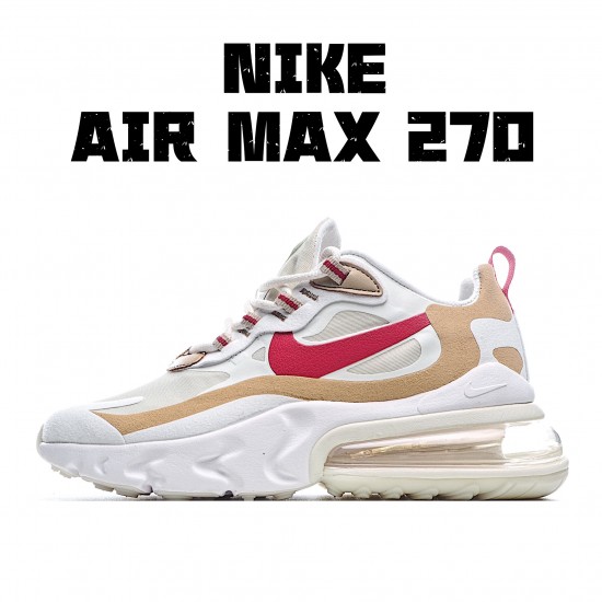 Nike Air Max 270 React Pánské a dámské AT6174 700 Hnědý Bílý Červené běžné boty