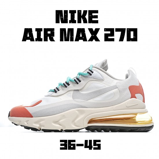 Nike Air Max 270 React Bílý Béžový oranžový běžné boty AT6174 200 Pánské a dámské