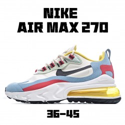 Nike Air Max 270 React Žlutá Modrý Červené AT6174 002 Pánské a dámské běžné boty 