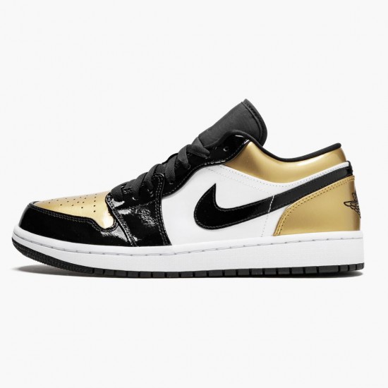 Nike Jordans 1 Low Gold Toe Black/Gold Black Boty