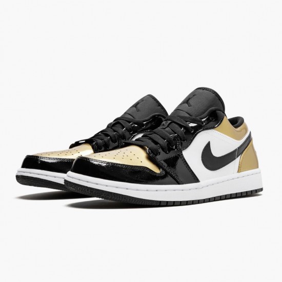 Nike Jordans 1 Low Gold Toe Black/Gold Black Boty