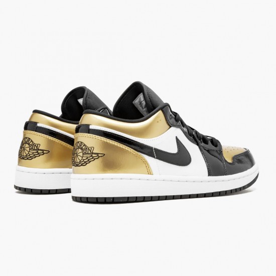 Nike Jordans 1 Low Gold Toe Black/Gold Black Boty