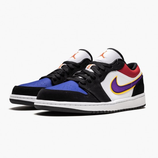 Nike Jordans 1 Low Lakers Top 3 Black/Field Purple/White Boty