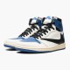 Nike Jordans 1 High OG SP FragPánskét x Travis Scott Sail/Black-Military Blue-Shy Pink Boty