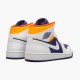 Nike Jordans 1 Mid Royal Blue Laser Orange White/Deep Royal Blue/Track Red/Laser Orange Boty