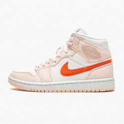 Nike Jordans 1 Mid SE Corduroy Sail Sail/Orange Quartz/White/Orange Boty