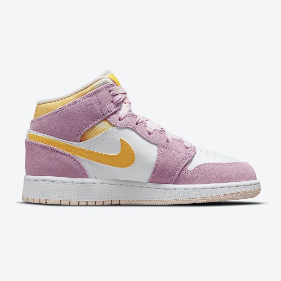 Nike Jordans 1 Mid SE GS Arctic Pink Light Arctic Pink/University Gold/White Dámskés Boty