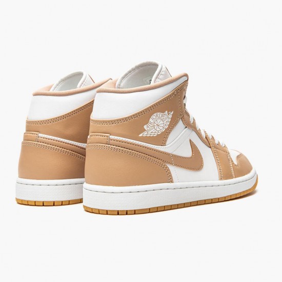 Nike Jordans 1 Mid Tan Gum Tan/White/Gum Boty