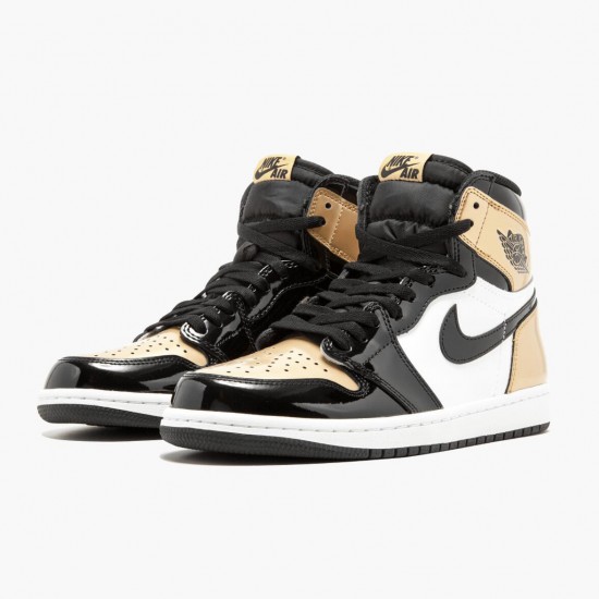 Nike Jordans 1 Retro Gold Toe Black/Metallic Gold/Summit Whi Boty