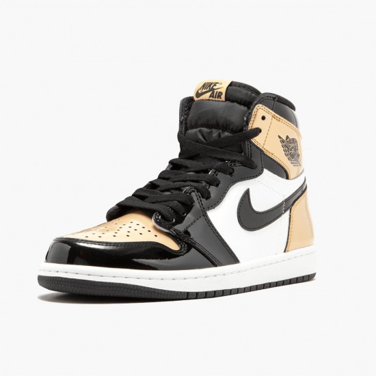 Nike Jordans 1 Retro Gold Toe Black/Metallic Gold/Summit Whi Boty