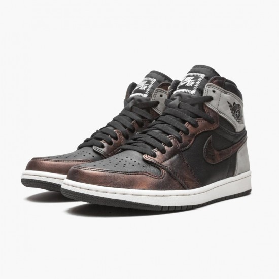 Nike Jordans 1 Retro High Light Army Rust Shadow Patina Black/Grey Rust Boty