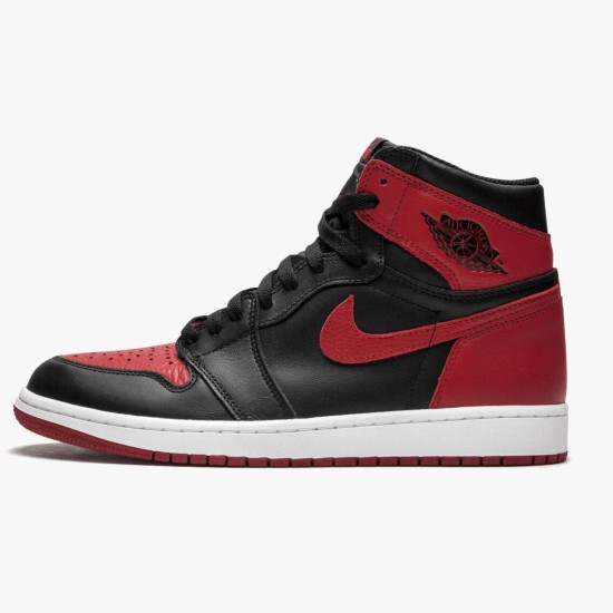 Nike Jordans 1 Retro High OG Banned Bred Black/Varsity Red-White Boty