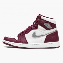 Nike Jordans 1 Retro High OG Bordeaux Bordeaux/White/Metallic Silver Boty