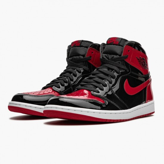 Nike Jordans 1 Retro High OG Patent Bred Red Black/White/Varsity Red Pánské Boty