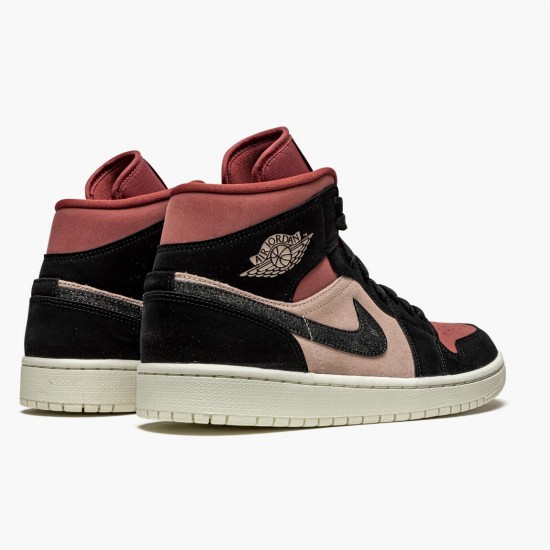 Nike Jordans 1 Mid Canyon Rust Particle Beige/Black Dámskés Boty