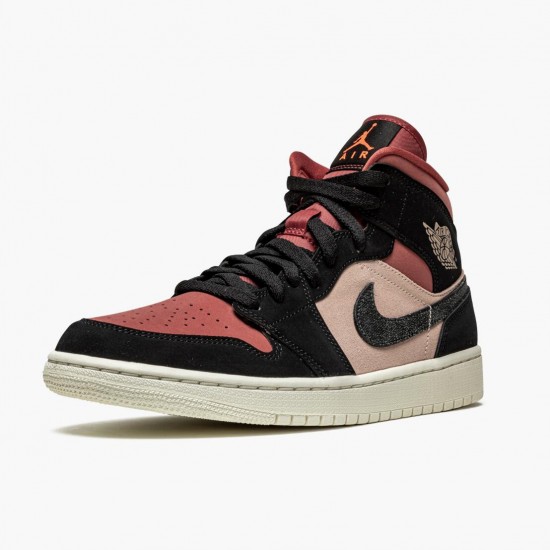 Nike Jordans 1 Mid Canyon Rust Particle Beige/Black Dámskés Boty