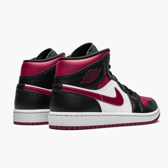 Nike Jordans 1 Mid Bred Toe Black/Gym Red/White Pánské Boty