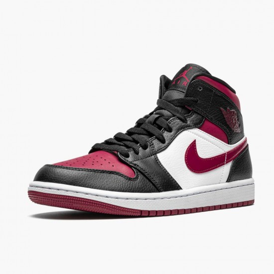 Nike Jordans 1 Mid Bred Toe Black/Gym Red/White Pánské Boty