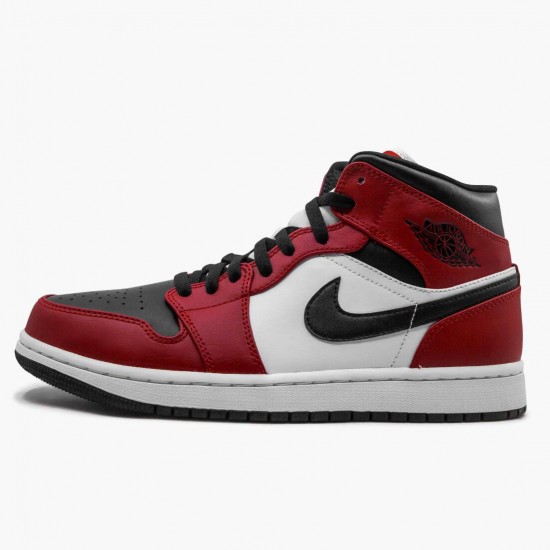 Nike Jordans 1 Mid Chicago Black Toe Black/Gym Red/White Pánské Boty