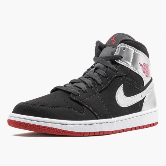 Nike Jordans 1 Mid Johnny Kilroy Black/Gym Red/Metallic Silver Pánské Boty