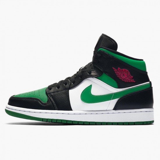 Nike Jordans 1 Mid Pine Green Black/Gym Red/White/Pine Green Pánské Boty